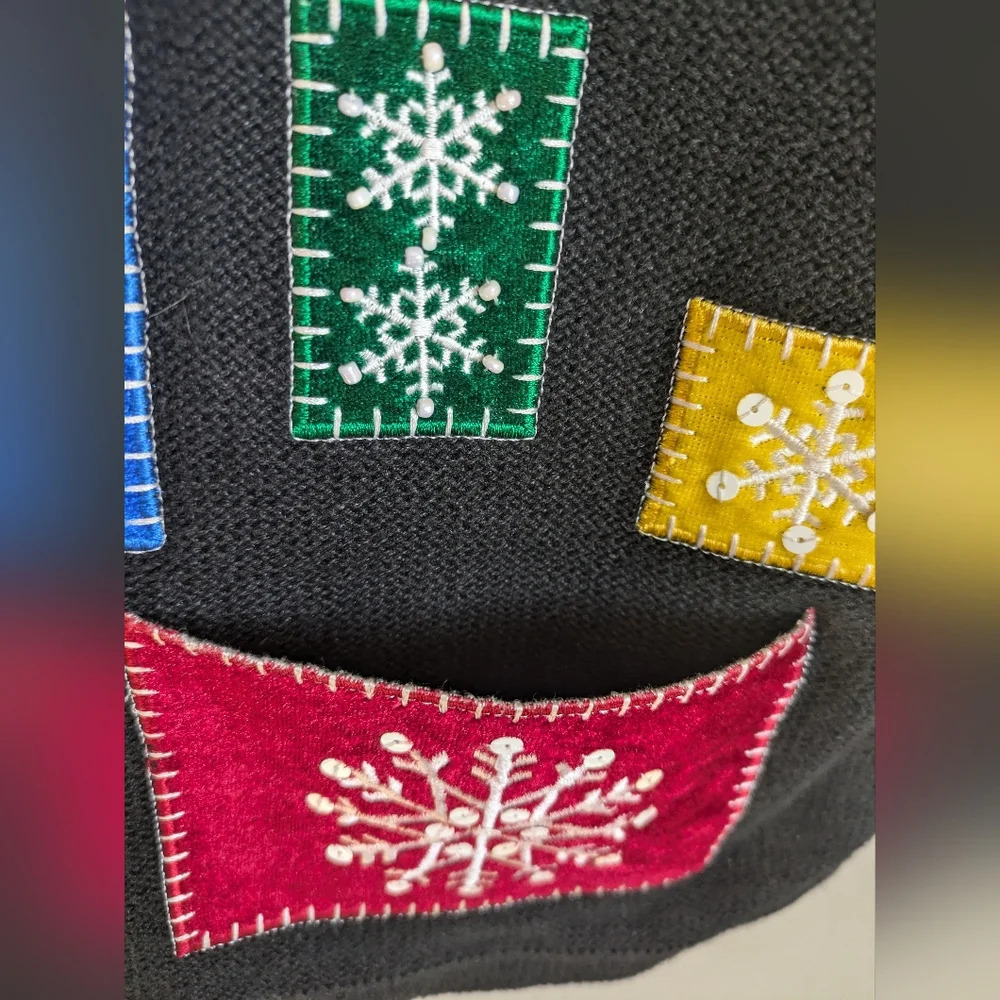 Westbound Patchwork Holiday Sweater Vest Size Pet… - image 3